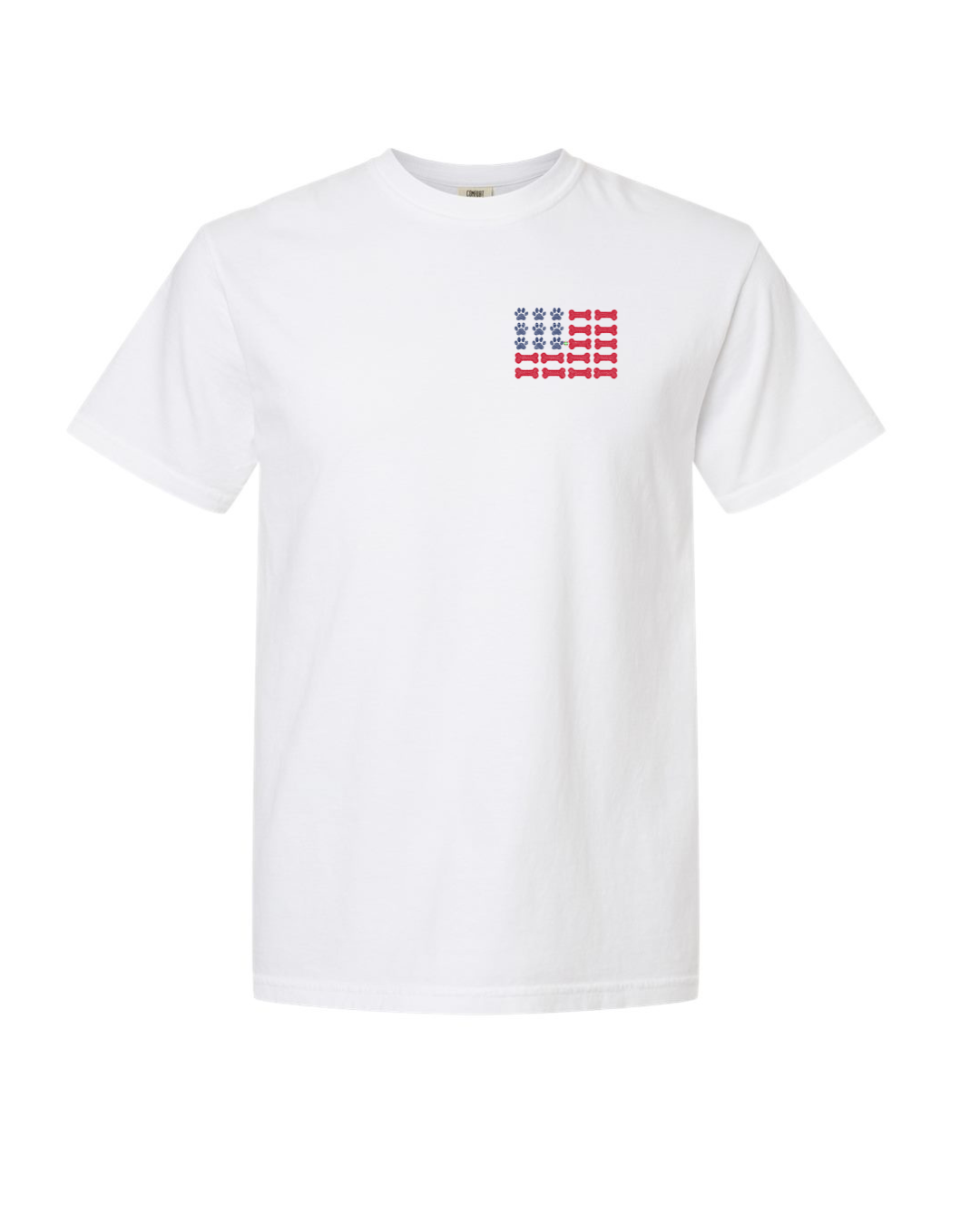 Paw & Bones Flag Logo Embroidered T Shirt