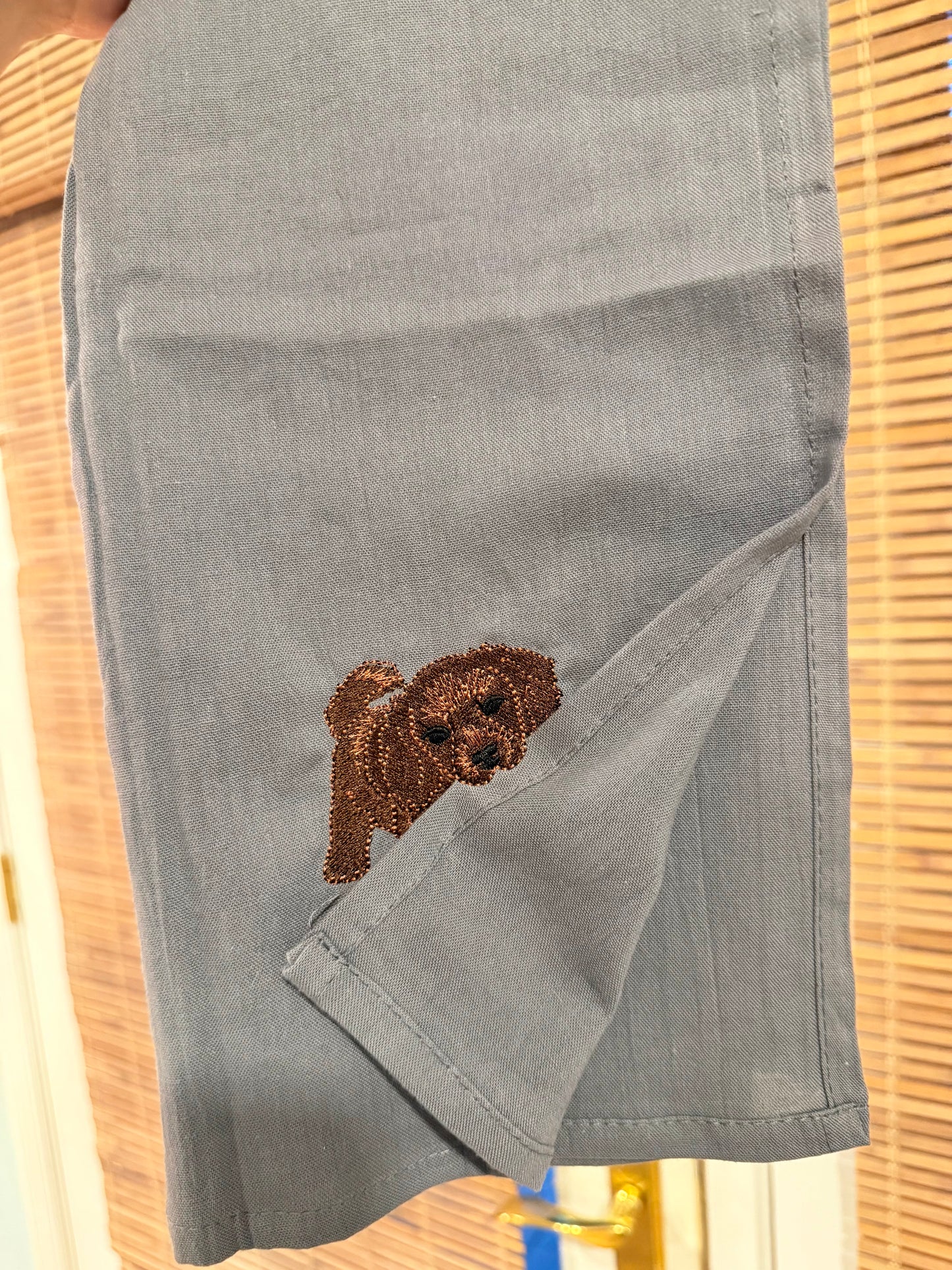 Embroidered Kitchen Tea towel - Kitchen helper, Boykin Spaniel