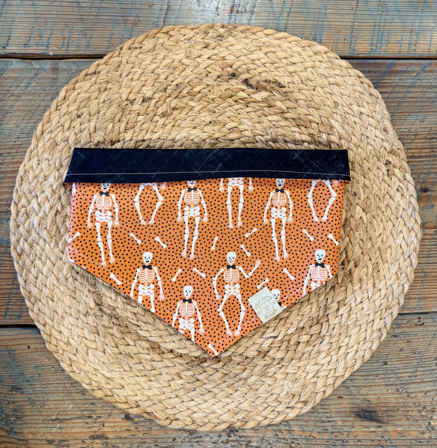 Dog Bandana - Happy Skeleton's (Pumpkin)