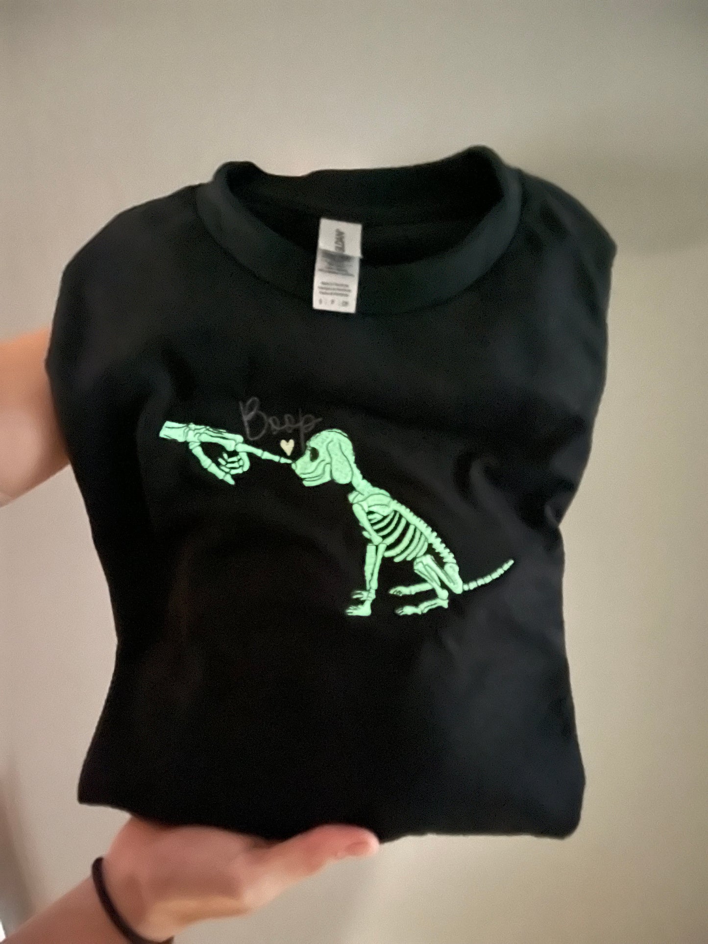 BOOP GLOW IN THE DARK Skeleton Embroidered (SHORT SLEEVE)