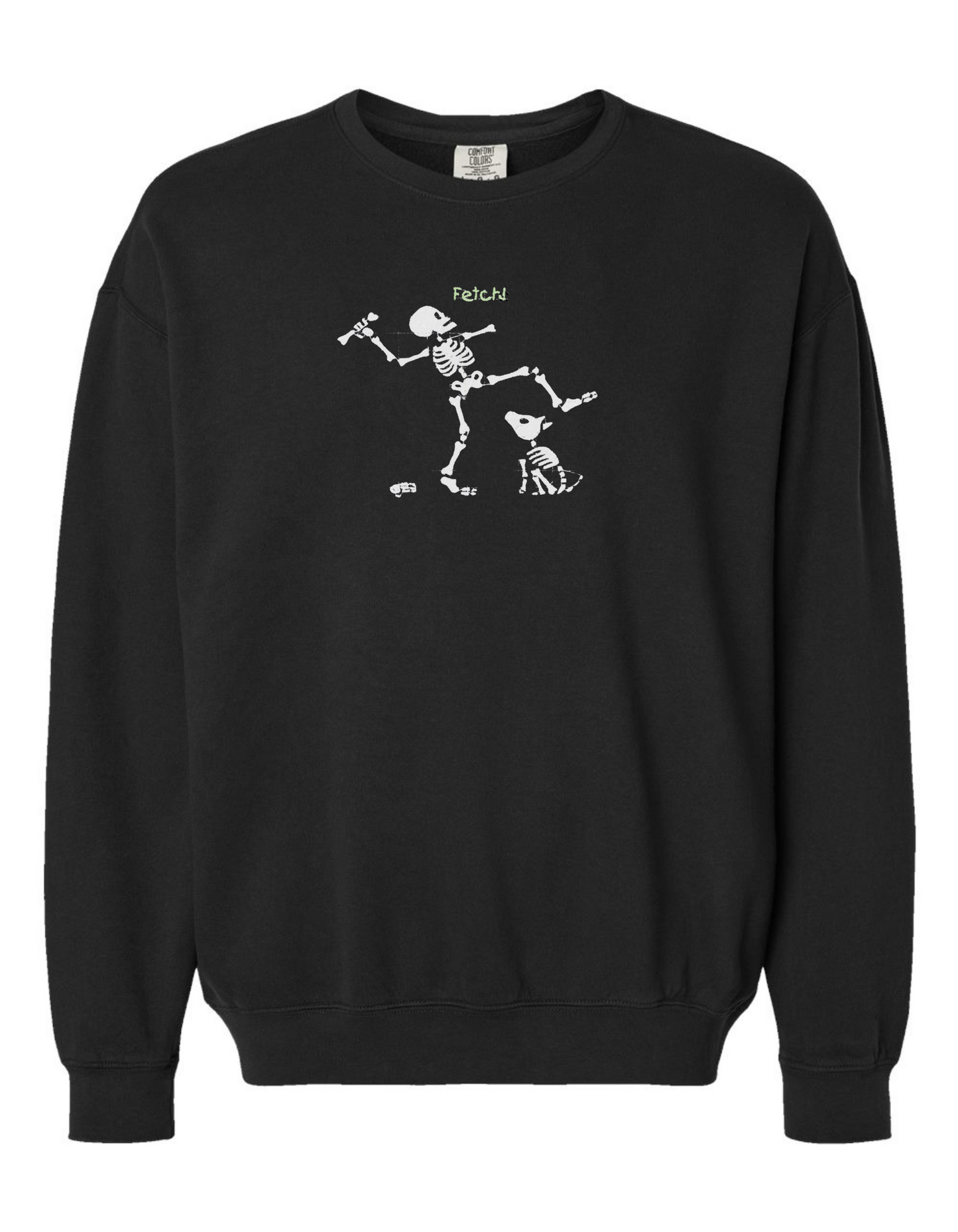 GLOW IN THE DARK - Skeleton Playing Fetch- SWEATSHIRT
