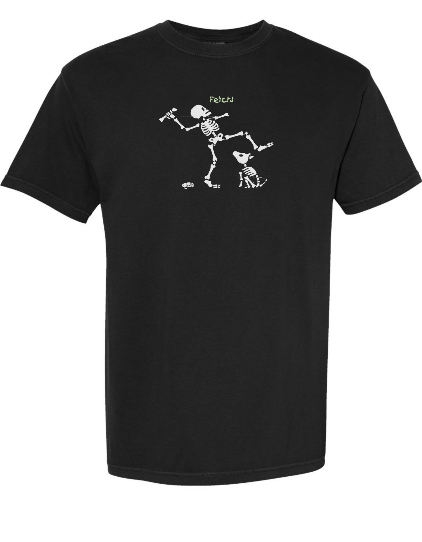 GLOW IN THE DARK - Skeleton Playing Fetch- SHORT SLEEVE