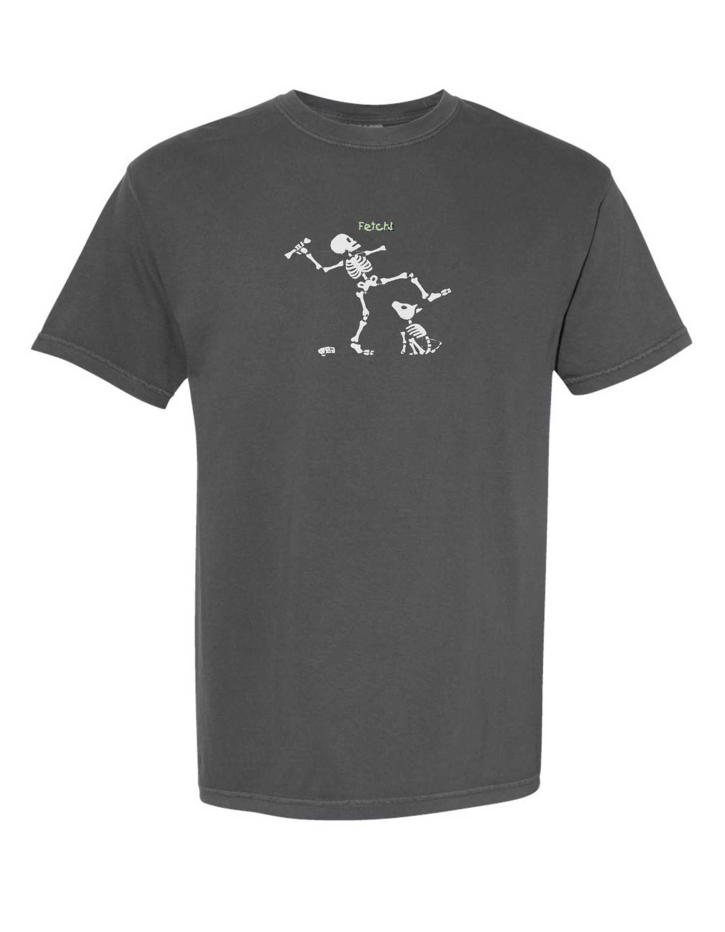 GLOW IN THE DARK - Skeleton Playing Fetch- SHORT SLEEVE