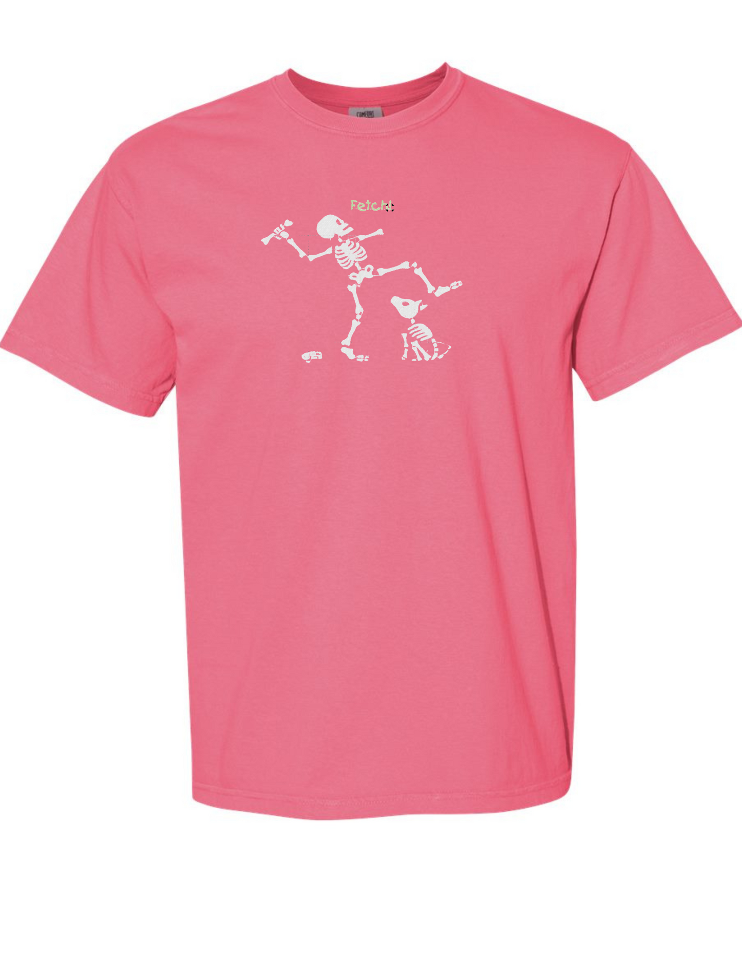 GLOW IN THE DARK - Skeleton Playing Fetch- SHORT SLEEVE