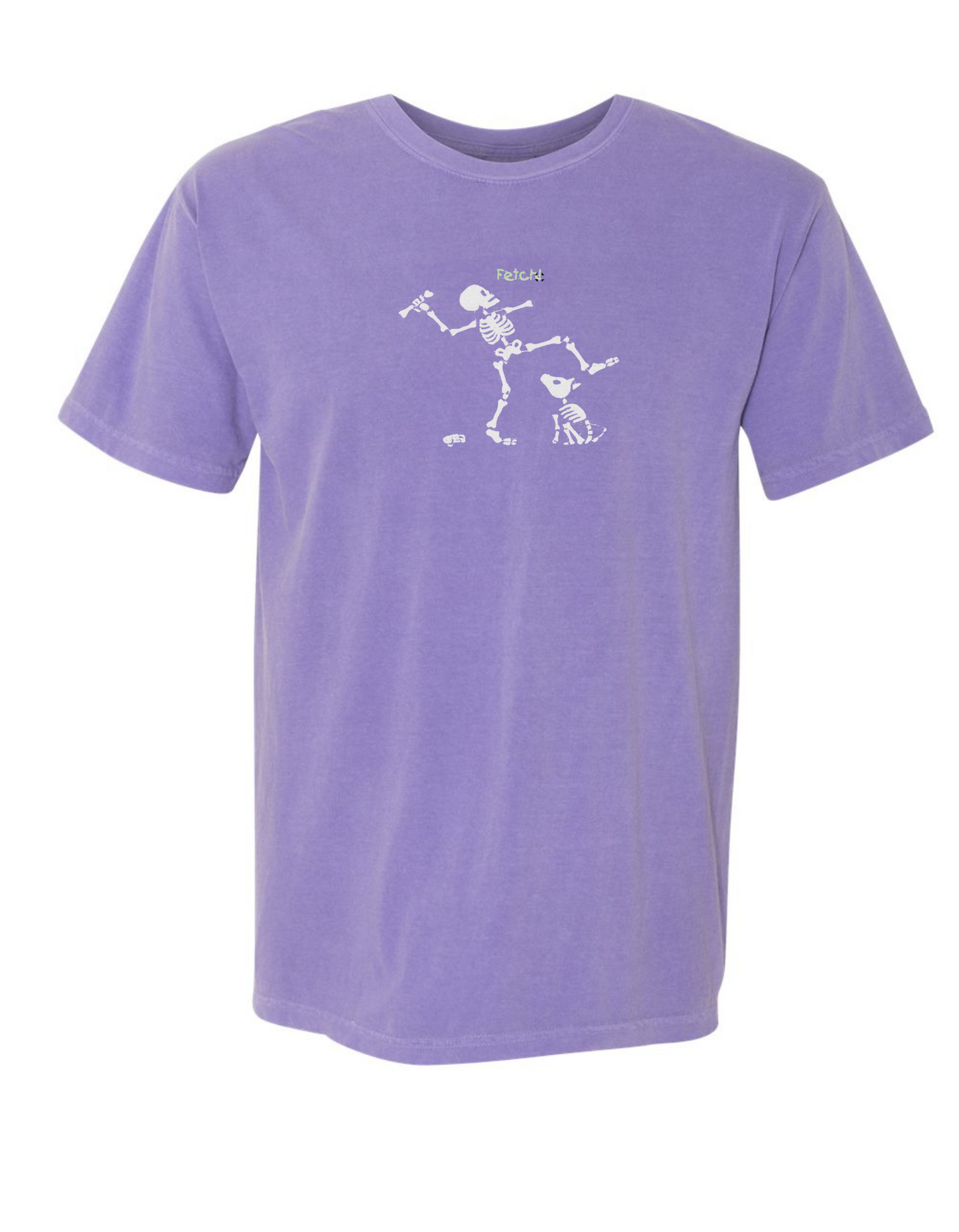 GLOW IN THE DARK - Skeleton Playing Fetch- SHORT SLEEVE