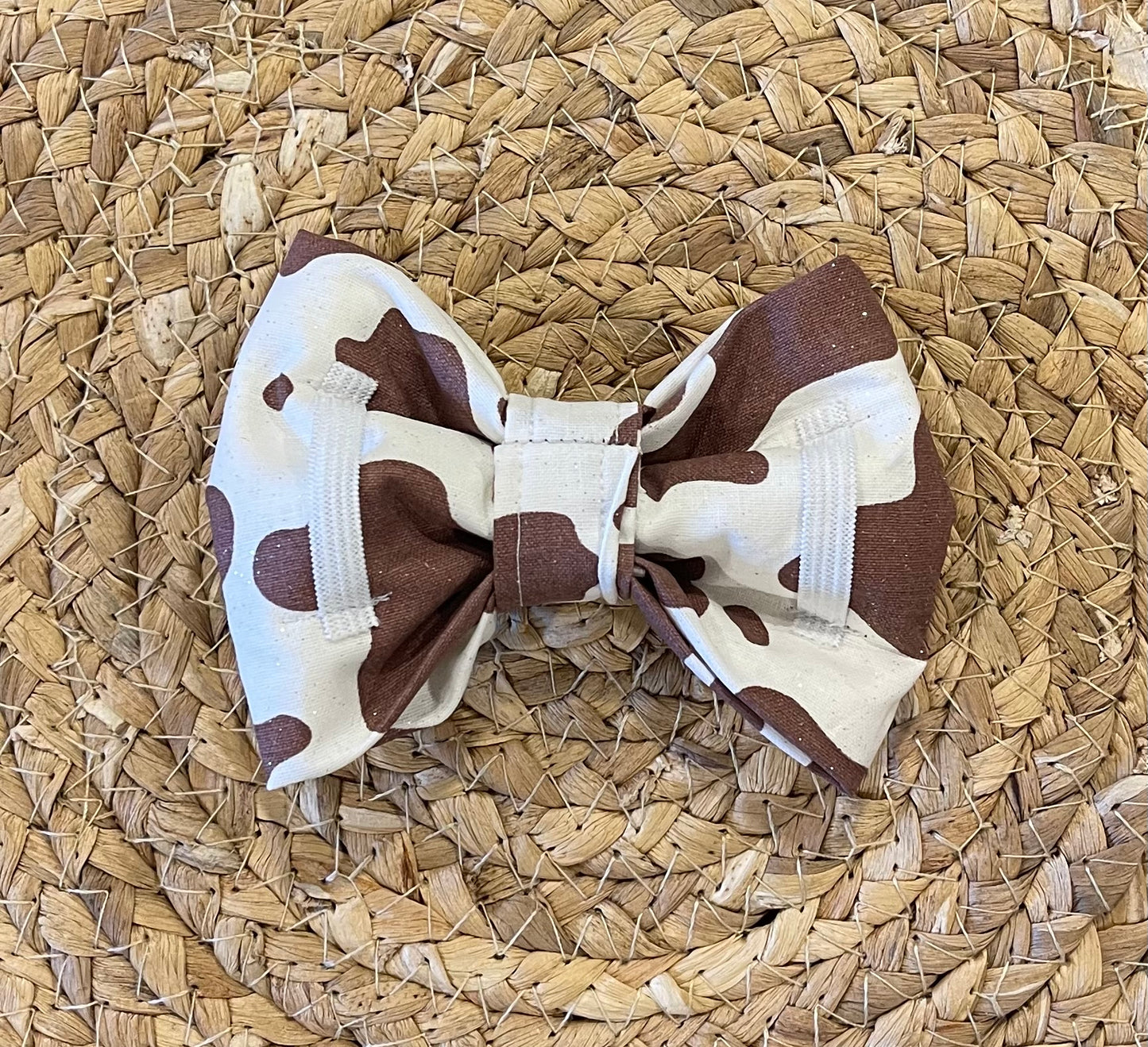 Bowtie - Cow print (brown) with glitter sparkles