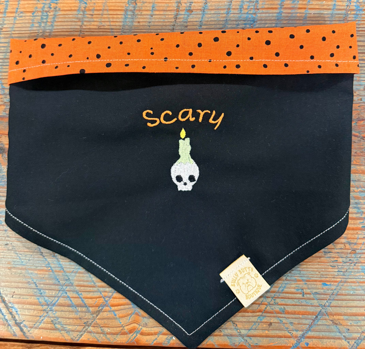 Dog Bandana - Embroidered Skull Candle