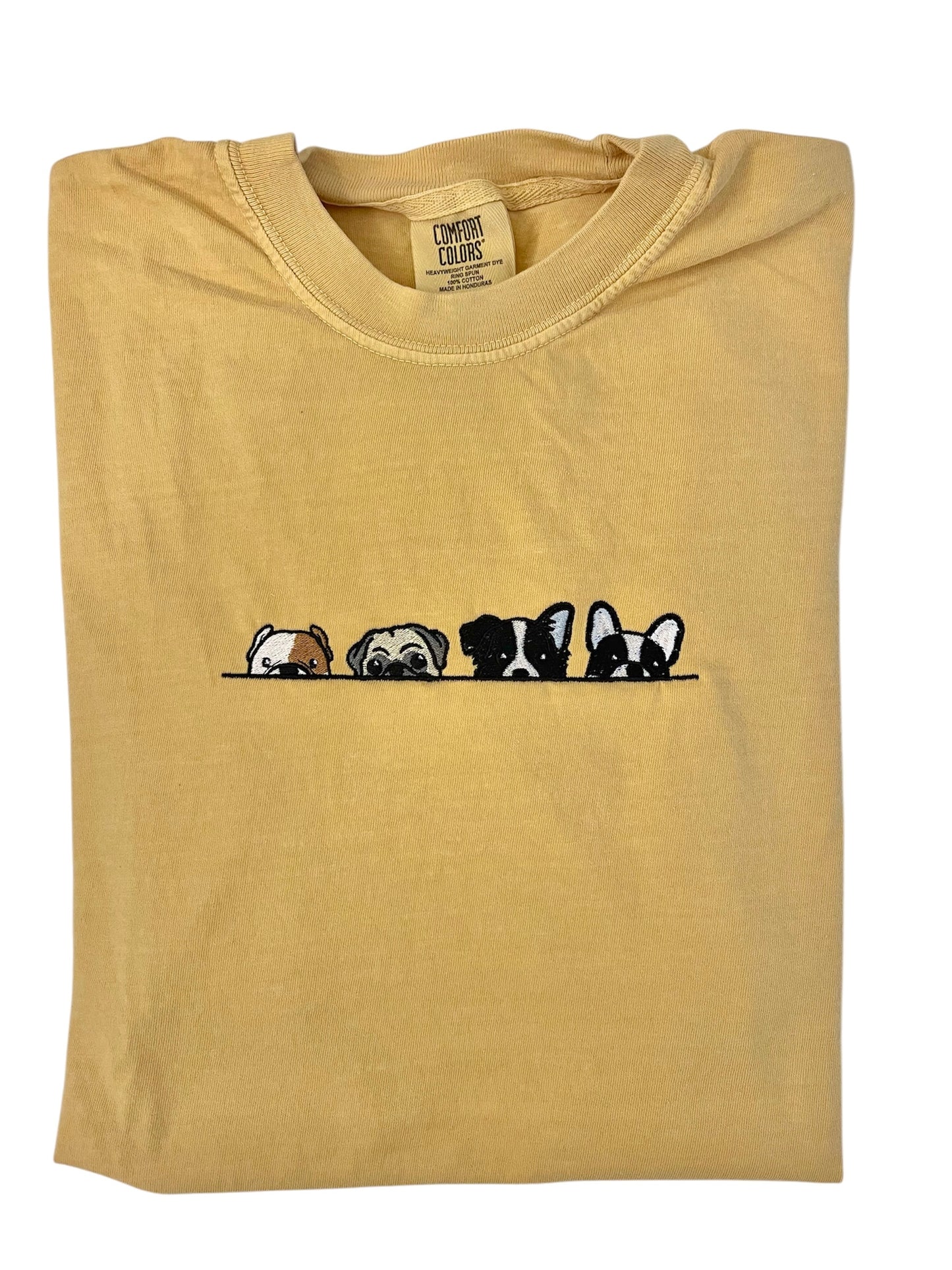 Peek a boo doggies T-shirt (Mustard)