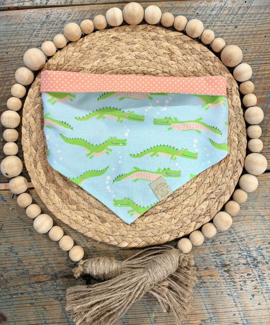 Dog Bandana - Swimming Alligators