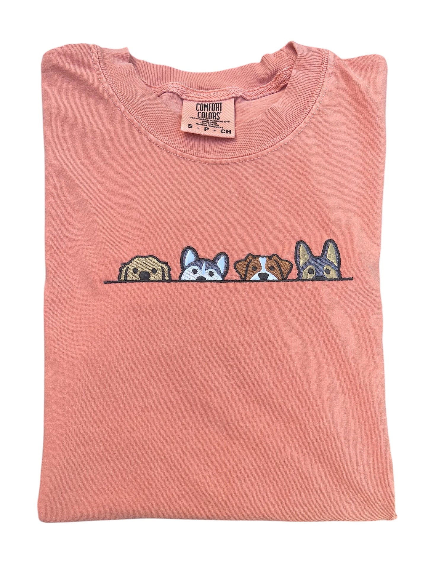 Peek a boo doggies #2 T-shirt (Terracotta)
