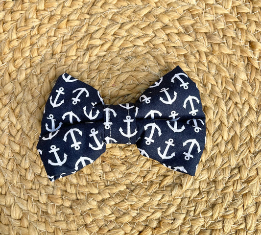 Dog Collar Bowtie -  Anchors Away!