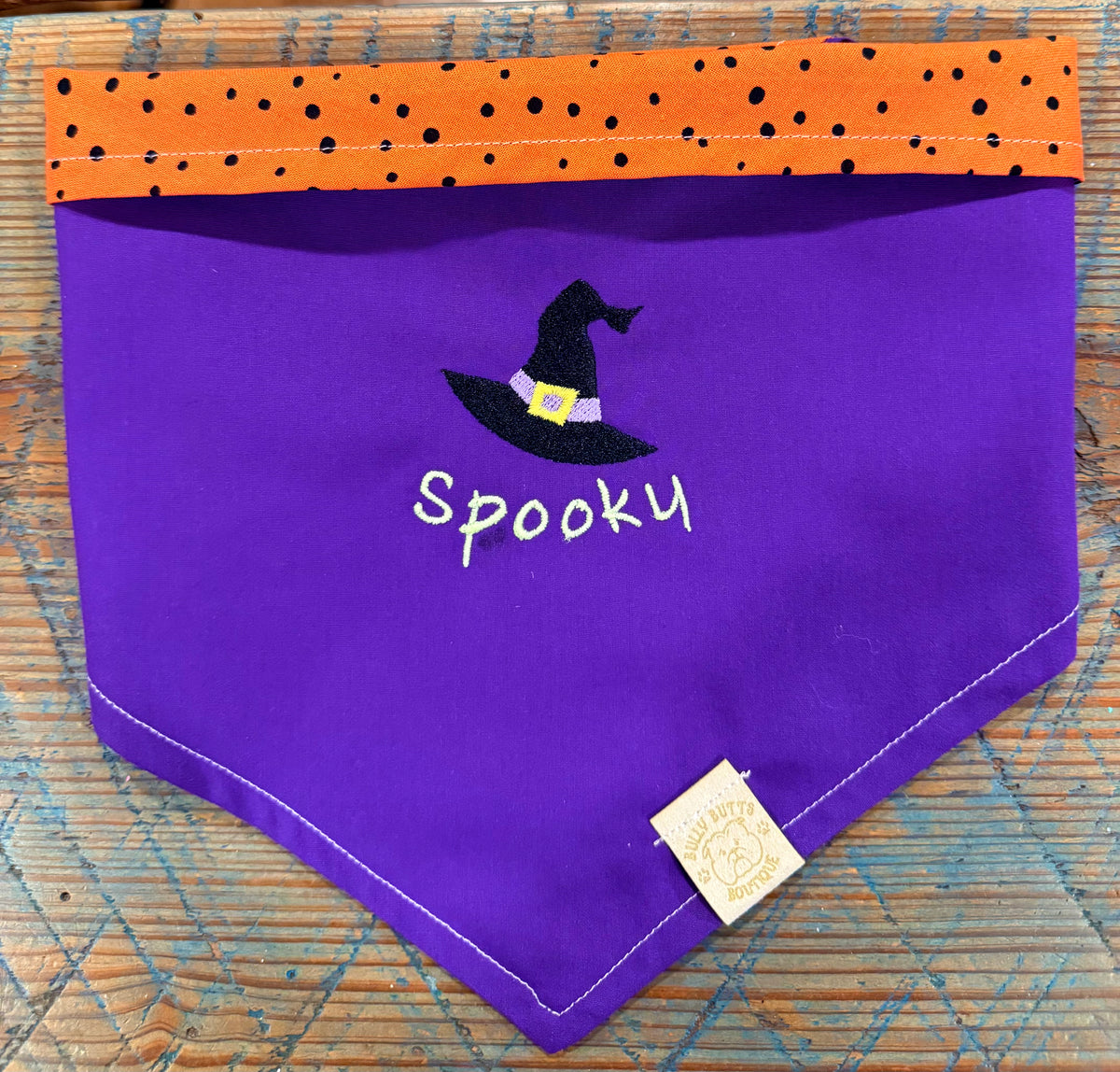 Dog Bandana - Embroidered Witch Hat