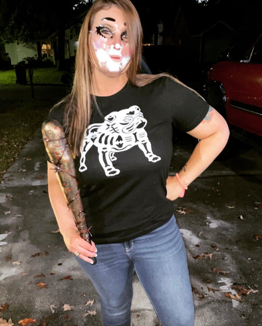 GLOW IN DARK T-shirt Sugar Skull Bulldog