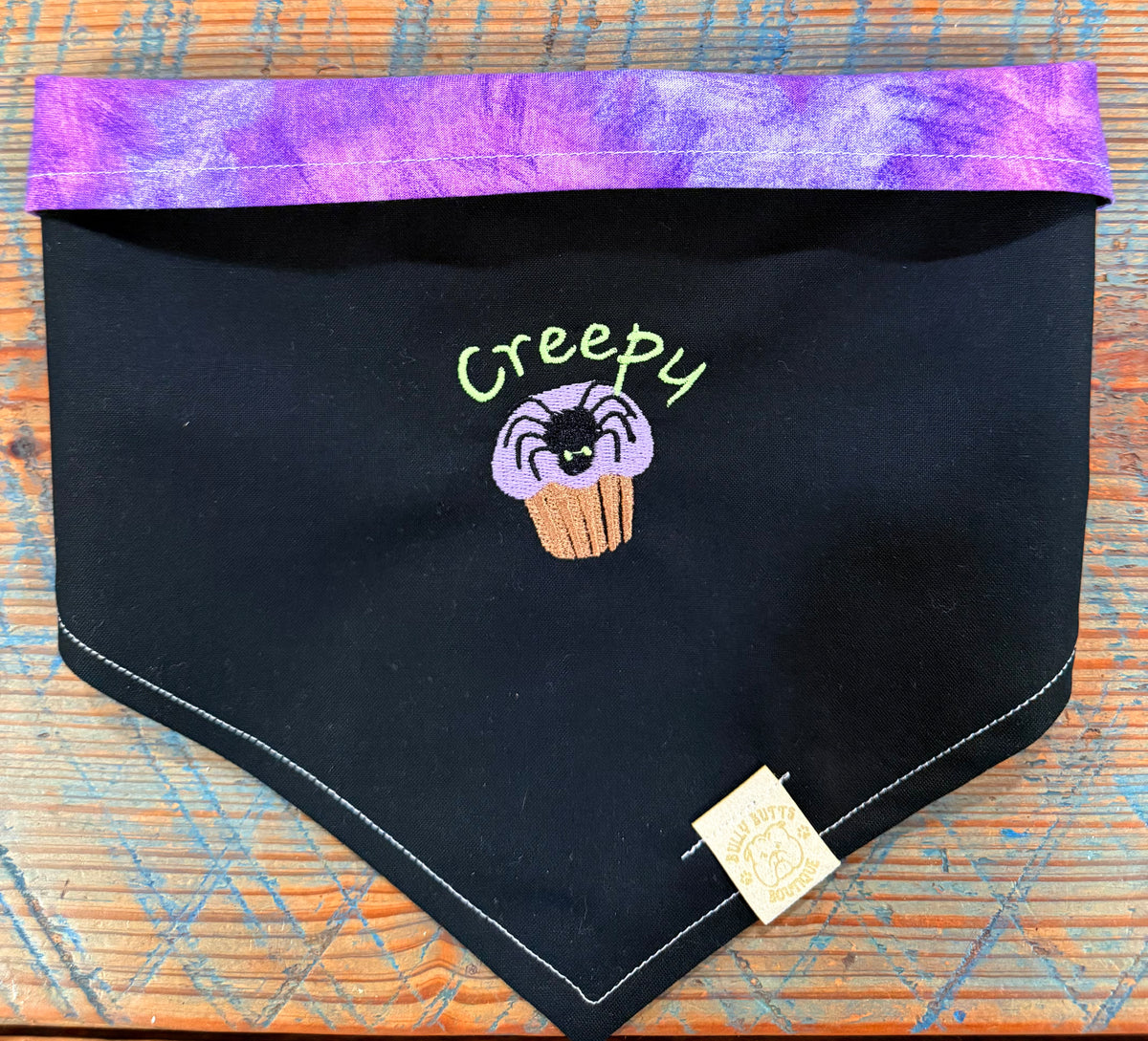 Dog Bandana - Embroidered Spider Cup Cake