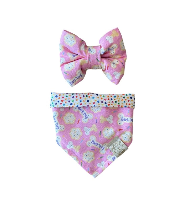 Dog Bandana - Barkday (Pink)