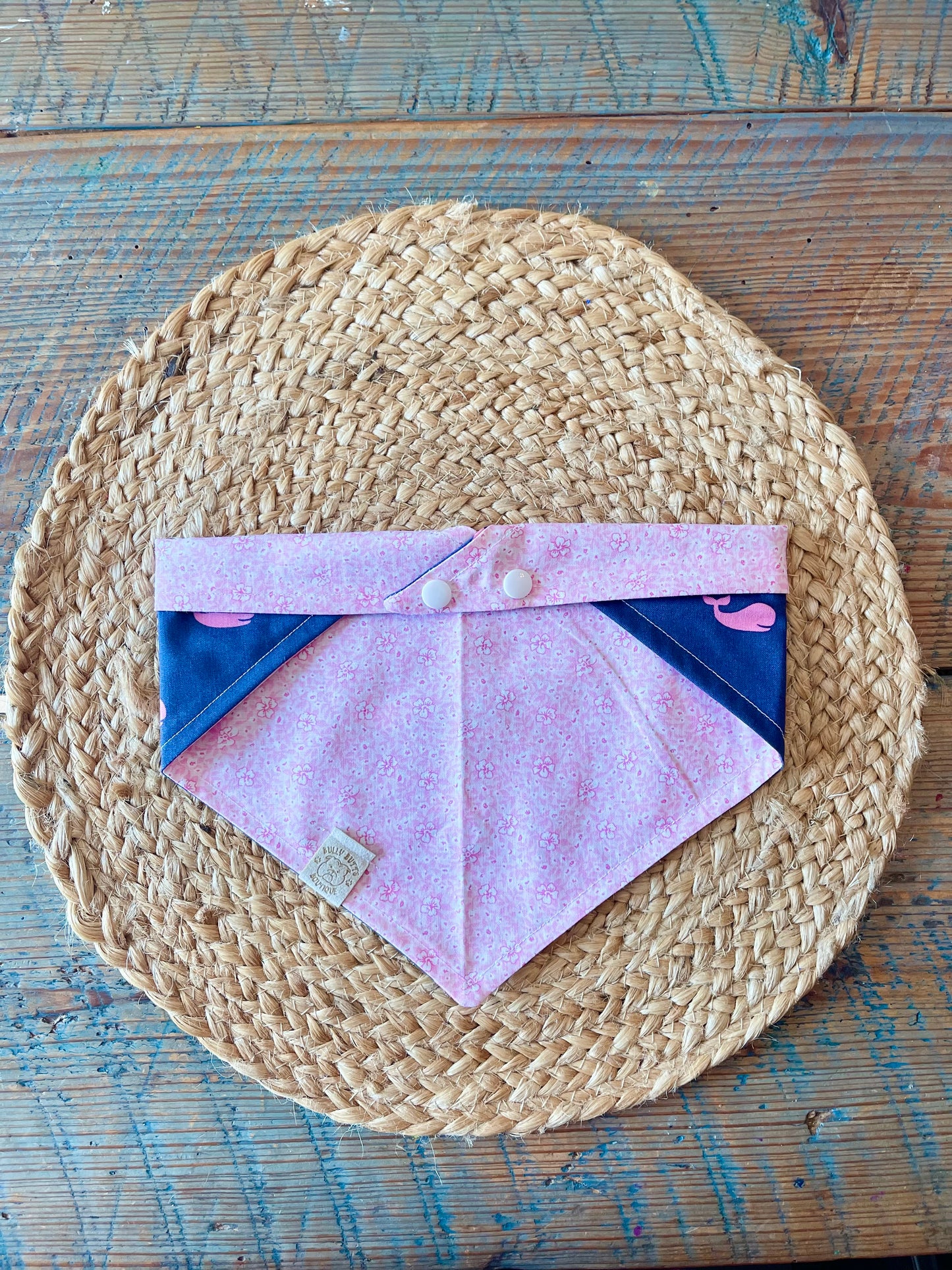 Dog Bandana - Pink Coastal Whales 🐳💗