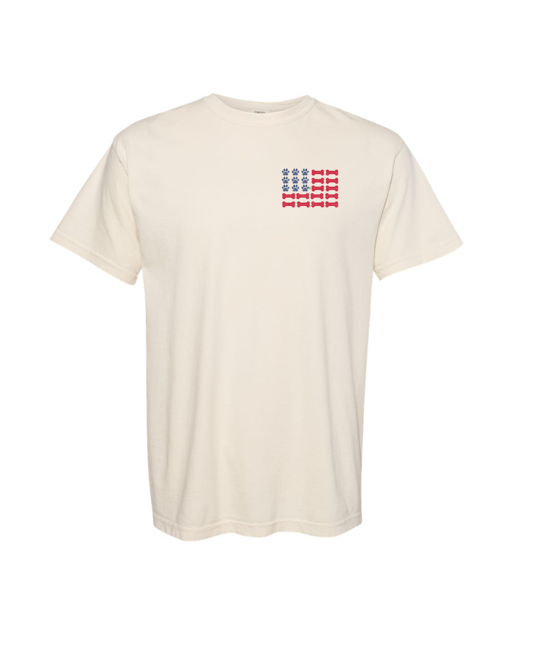 Paw & Bones Flag Logo Embroidered T Shirt