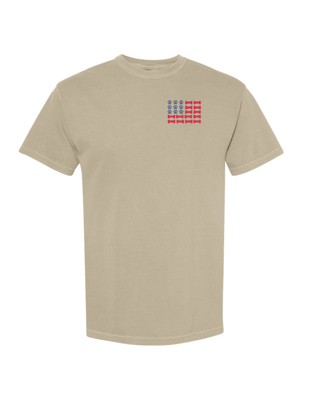 Paw & Bones Flag Logo Embroidered T Shirt