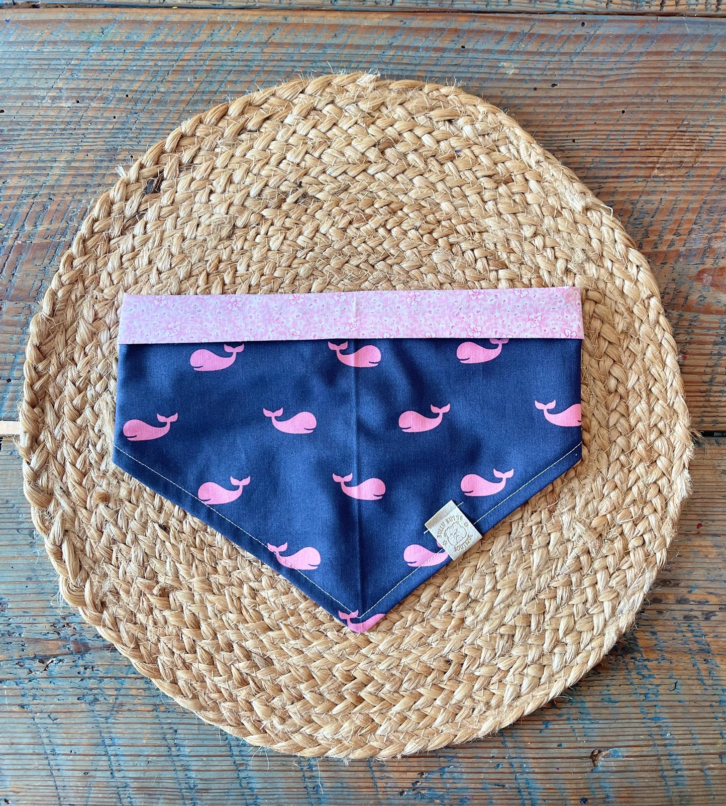 Dog Bandana - Pink Coastal Whales 🐳💗