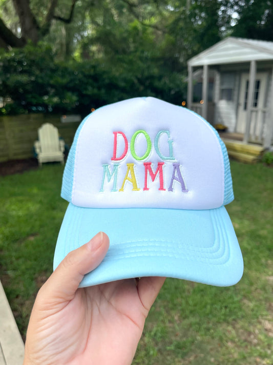 Trucker Hat - Glow in the dark Dog Mama (Light Blue)