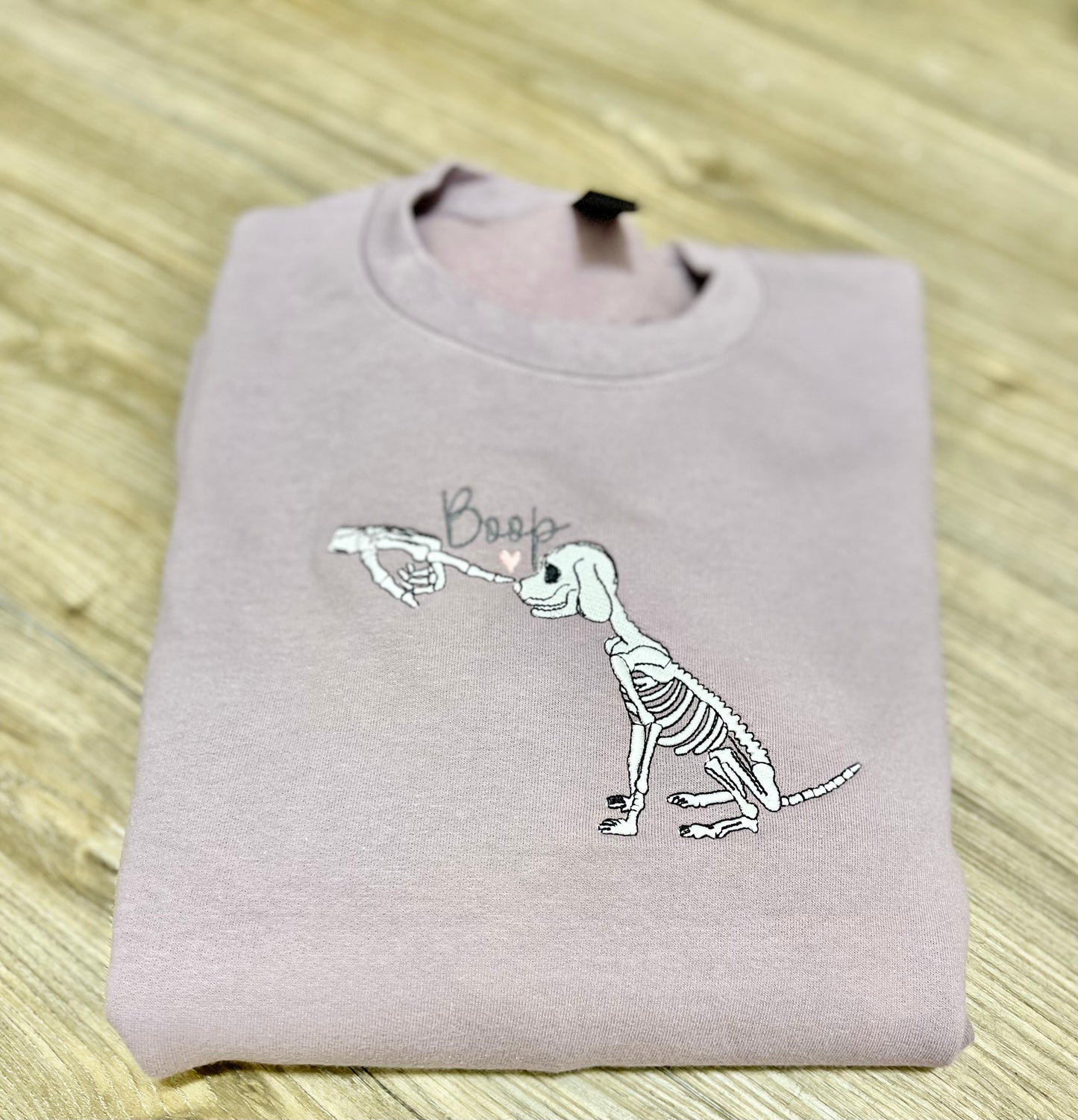 (BOOP GLOW IN THE DARK Skeleton (lavender) Crew Neck (embroidered)