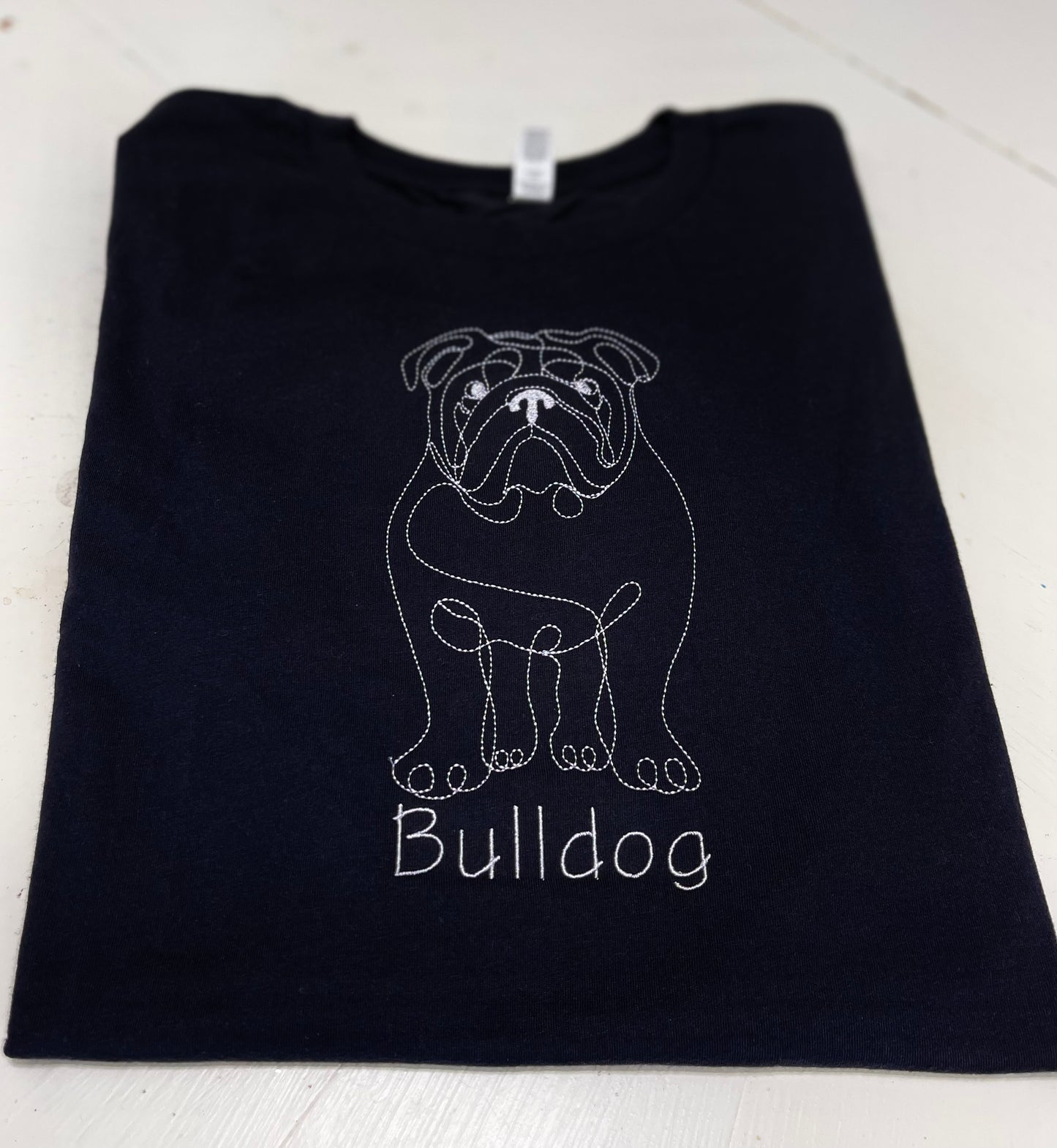 T-shirt (Embroidered)Bulldog Outline