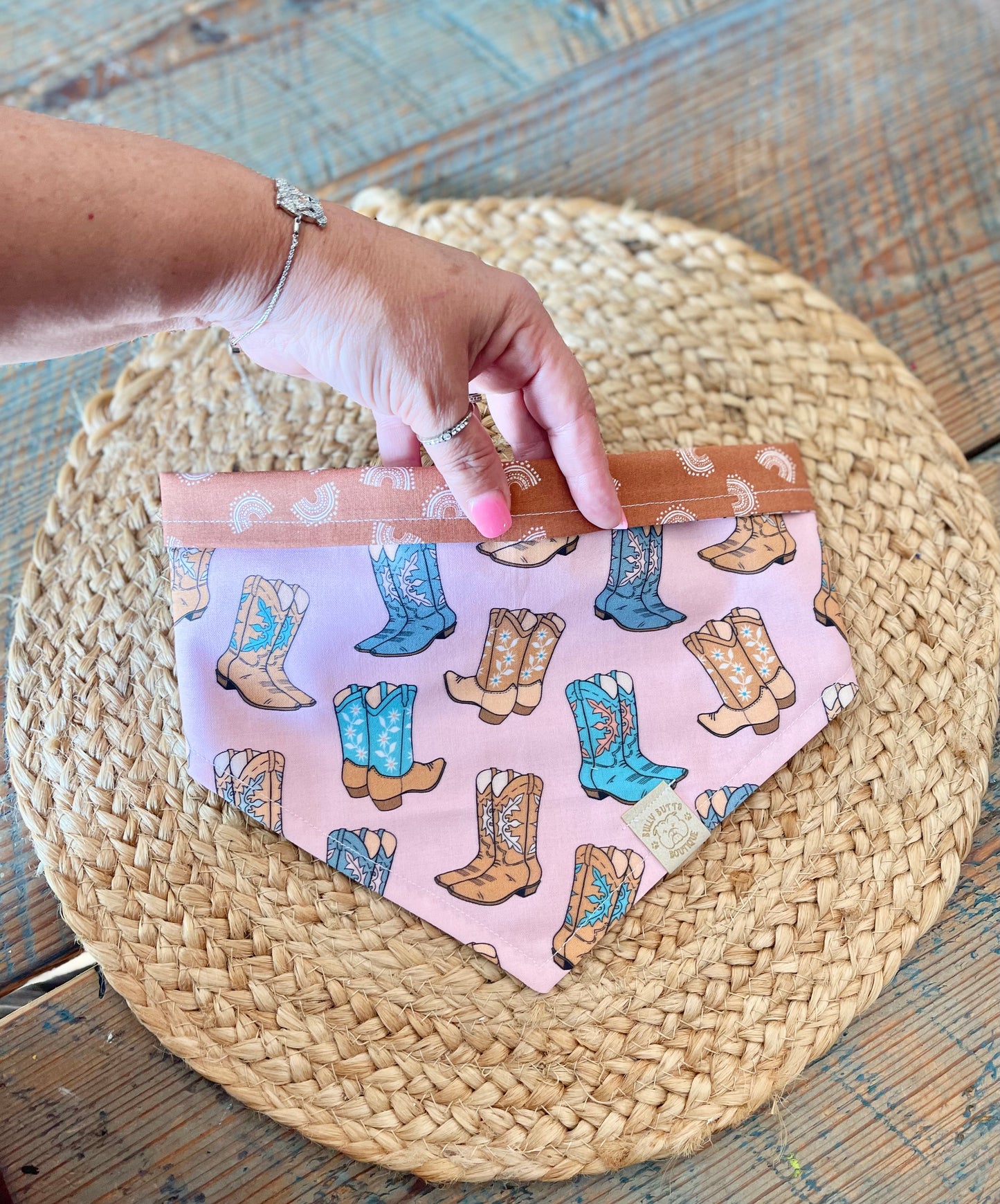 Dog Bandana - Pink Cowgirl Boots