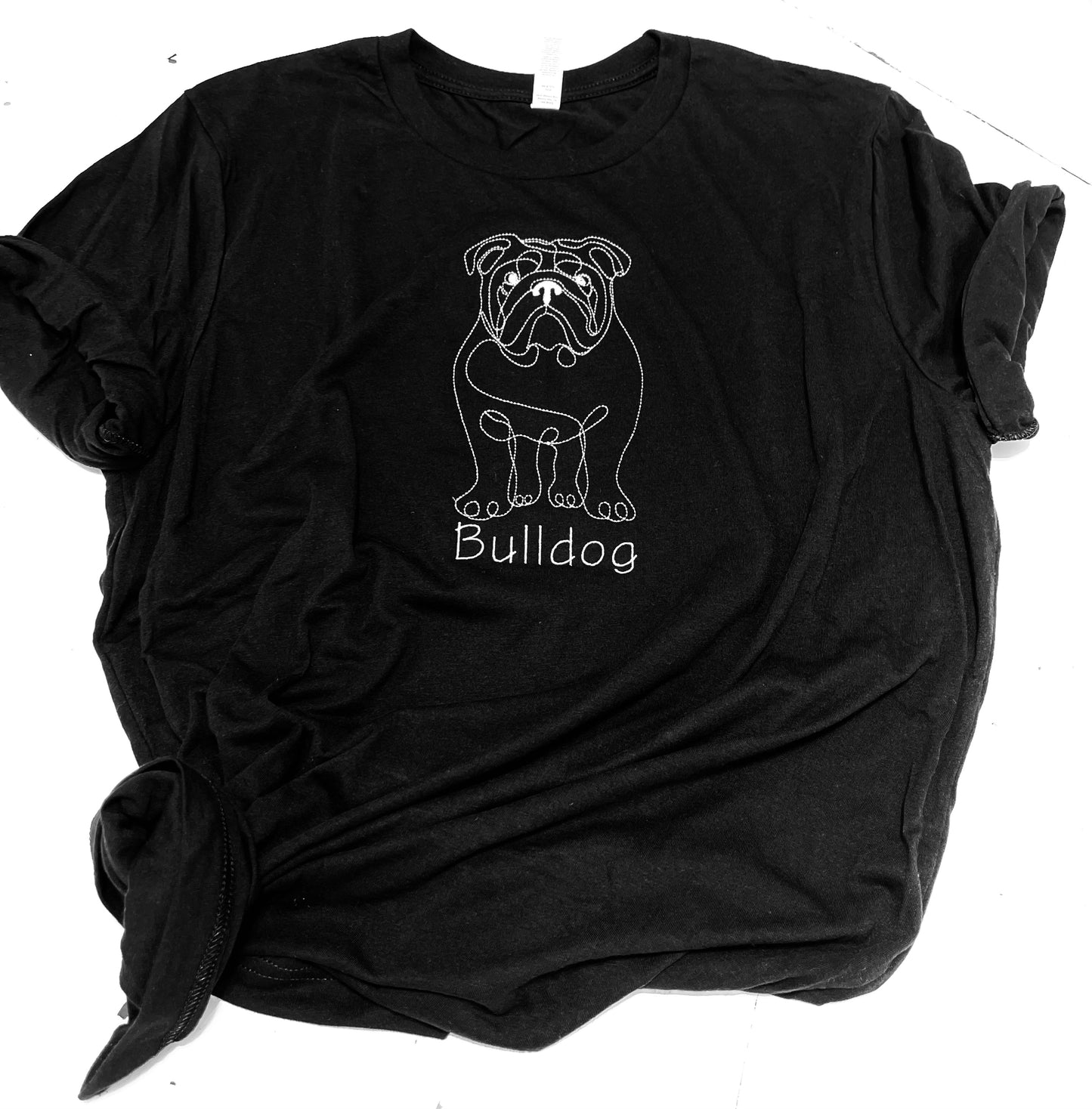 T-shirt (Embroidered)Bulldog Outline