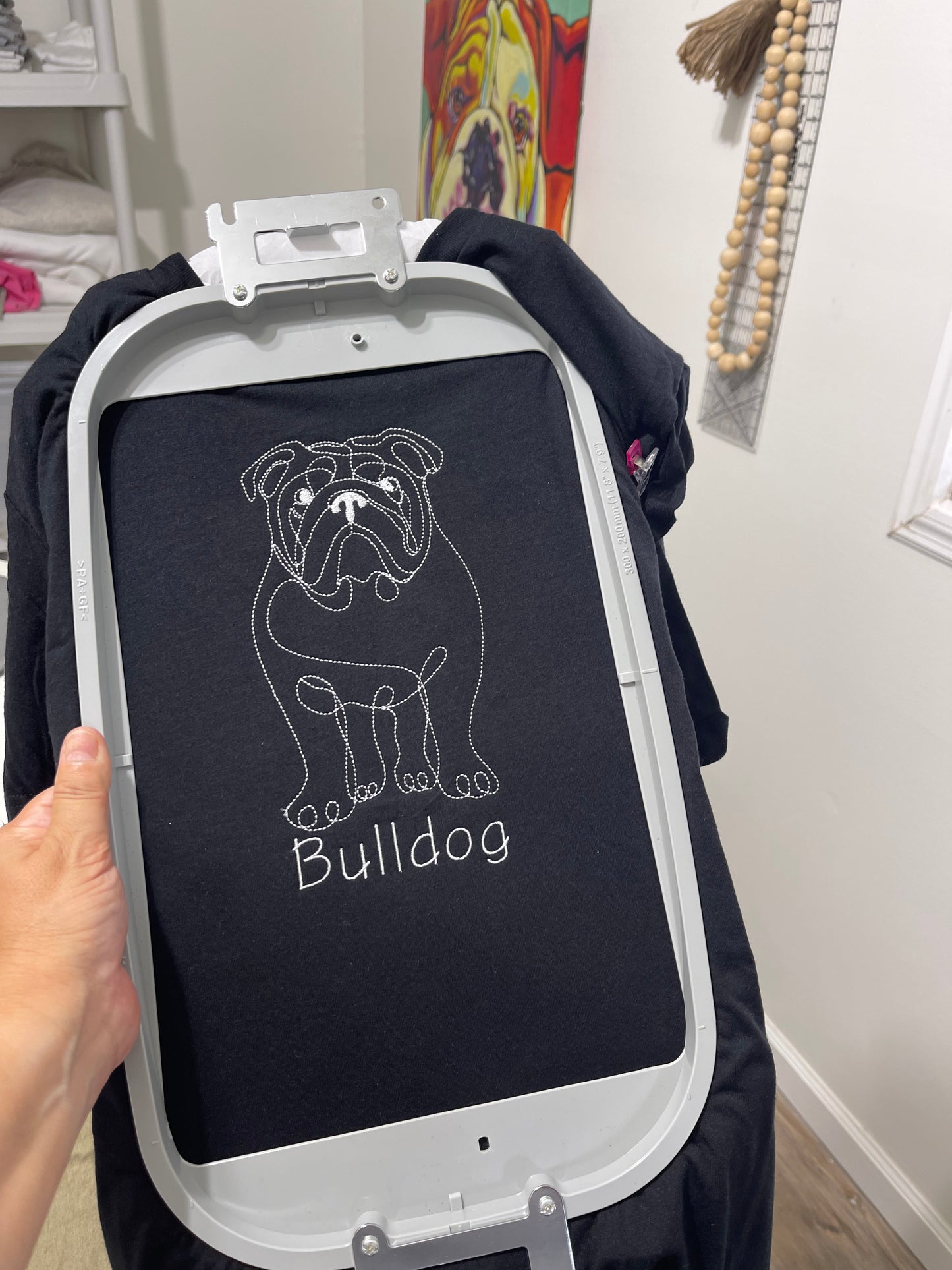 T-shirt (Embroidered)Bulldog Outline