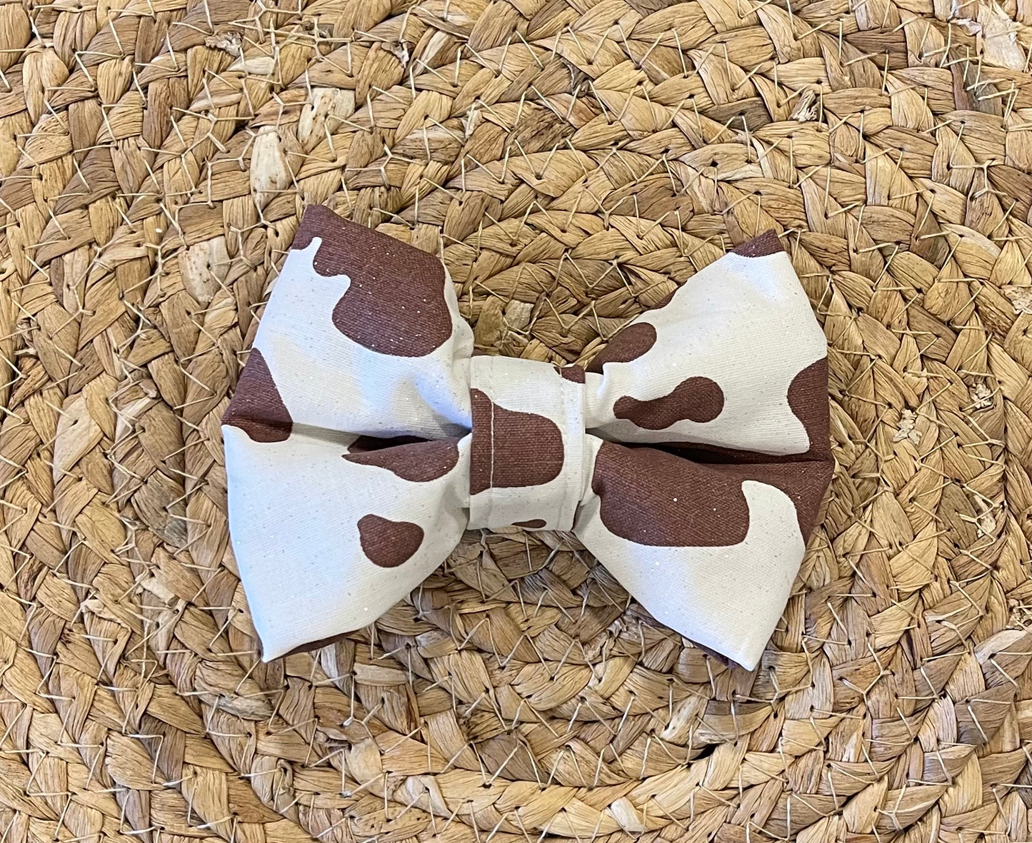 Bowtie - Cow print (brown) with glitter sparkles