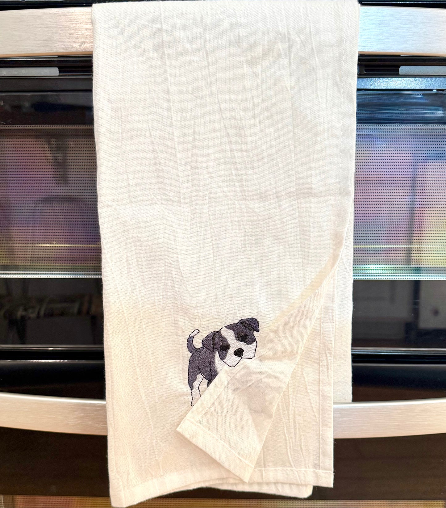 Embroidered Kitchen Tea towel - Kitchen helper, Pitbull