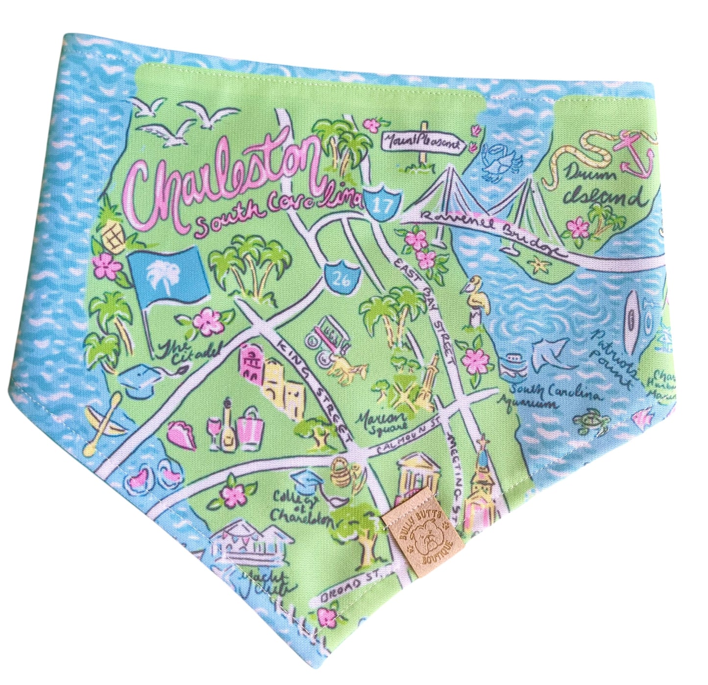 Dog Bandana - Charleston Watercolor Map