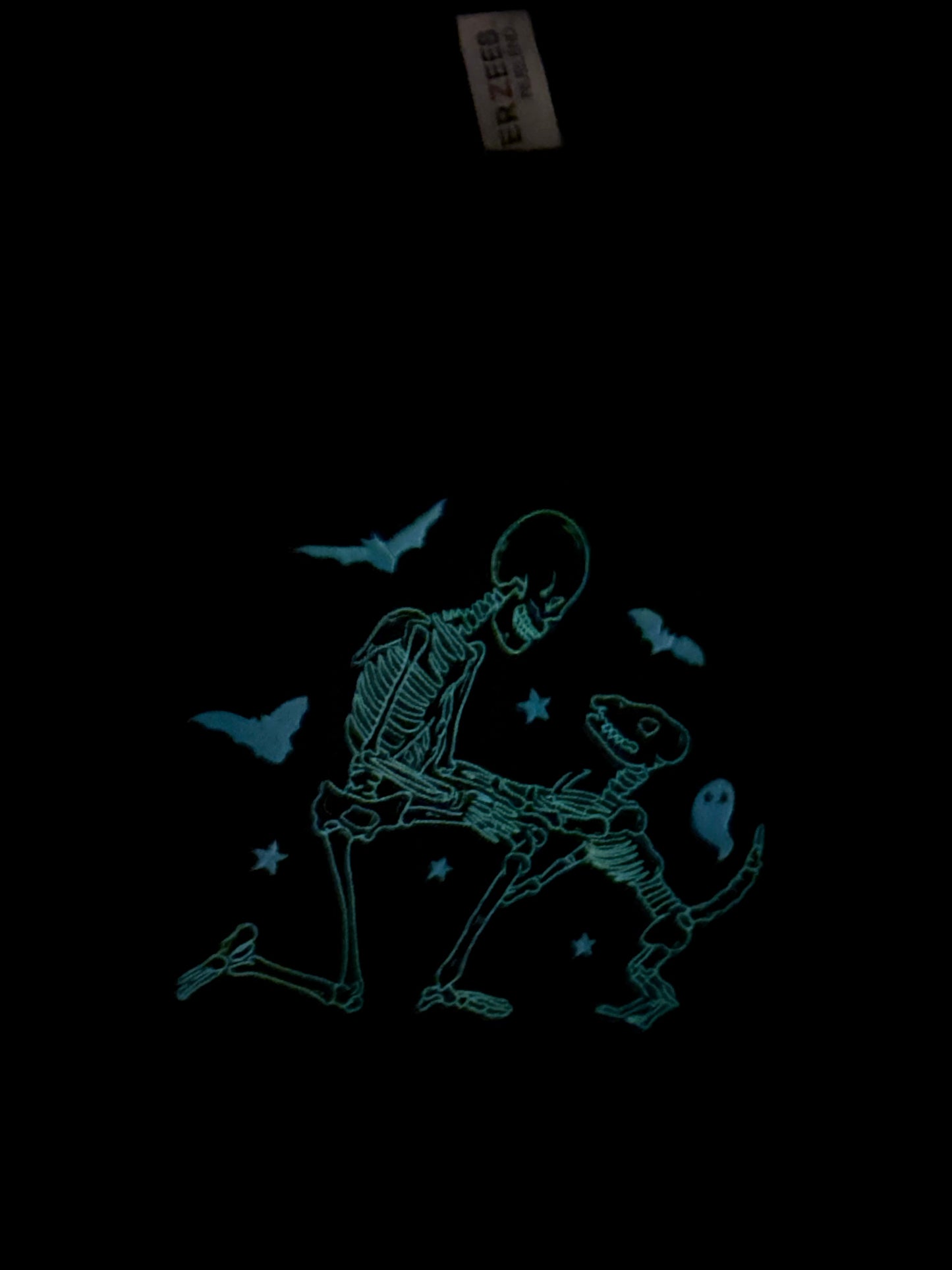 GLOW IN THE DARK - Sweet Skeleton and Dog - SWEATSHIRT