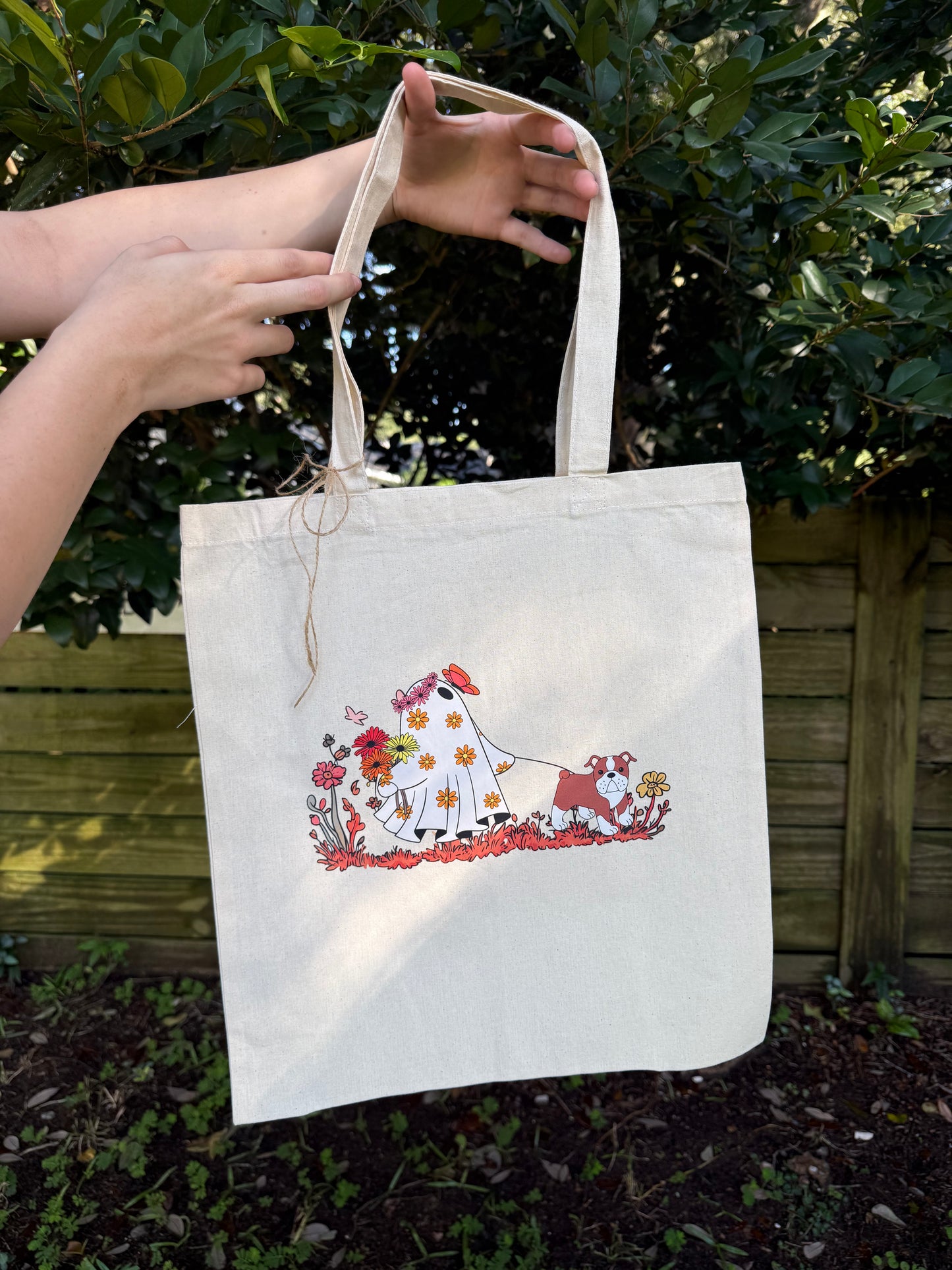 Ghost Walking Bulldog - Tote Bag