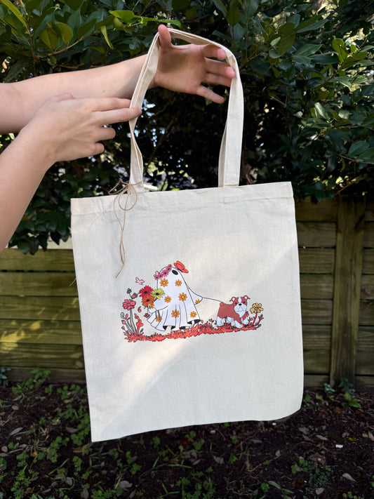 Ghost Walking Bulldog - Tote Bag