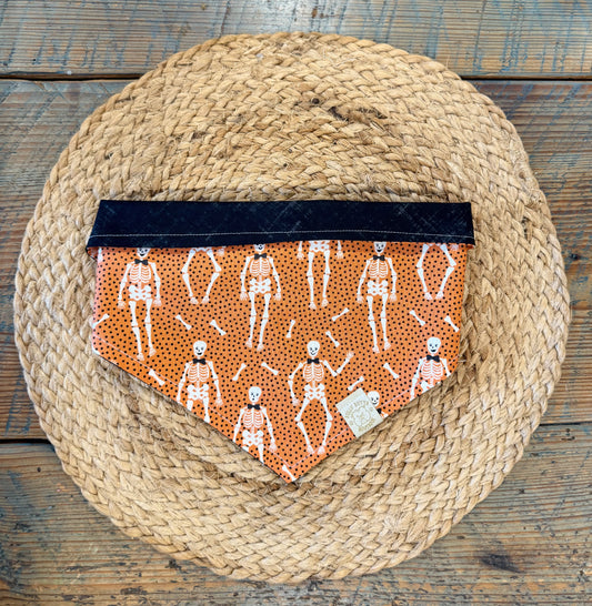 Dog Bandana - Happy Skeleton's (Pumpkin)