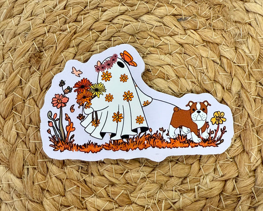Ghost Walking Bulldog - STICKER