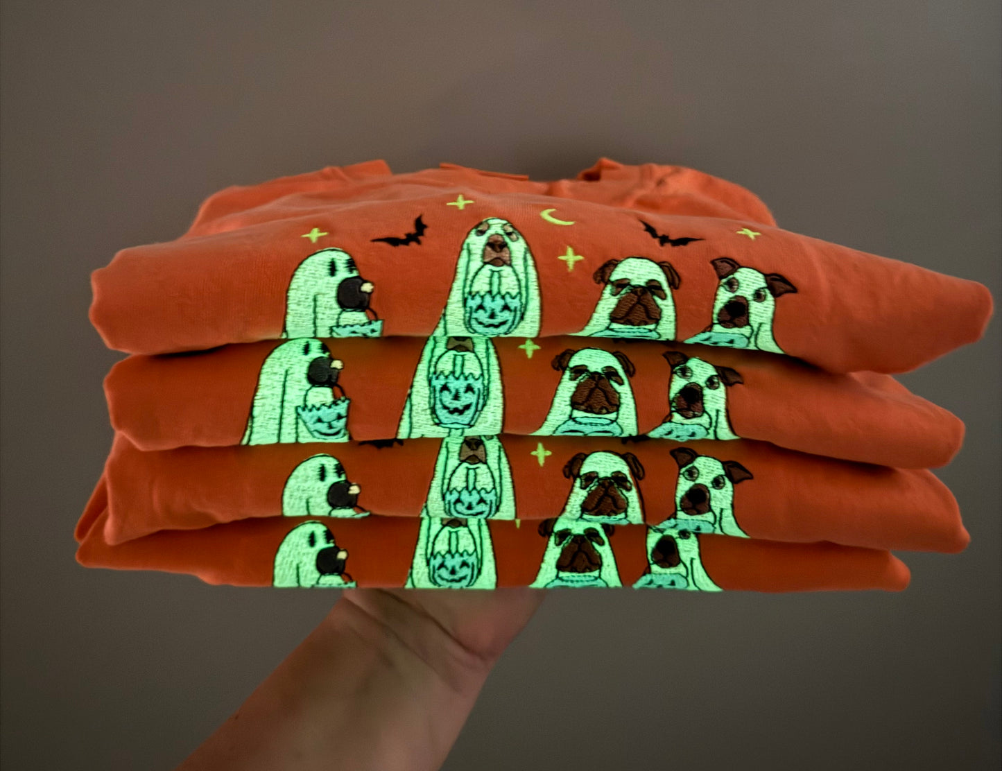 Ghost Dogs GLOW IN THE DARK Embroidered T Shirt