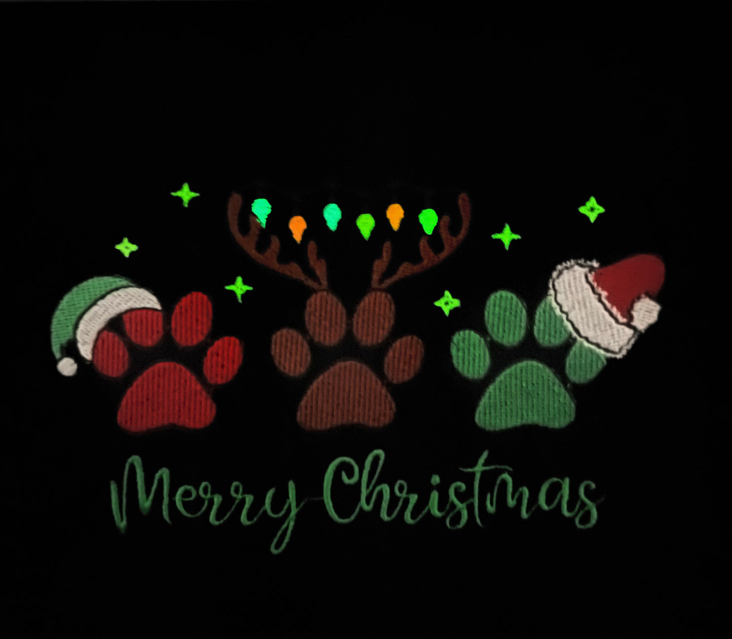 Christmas Paws Glow in Dark Crewneck