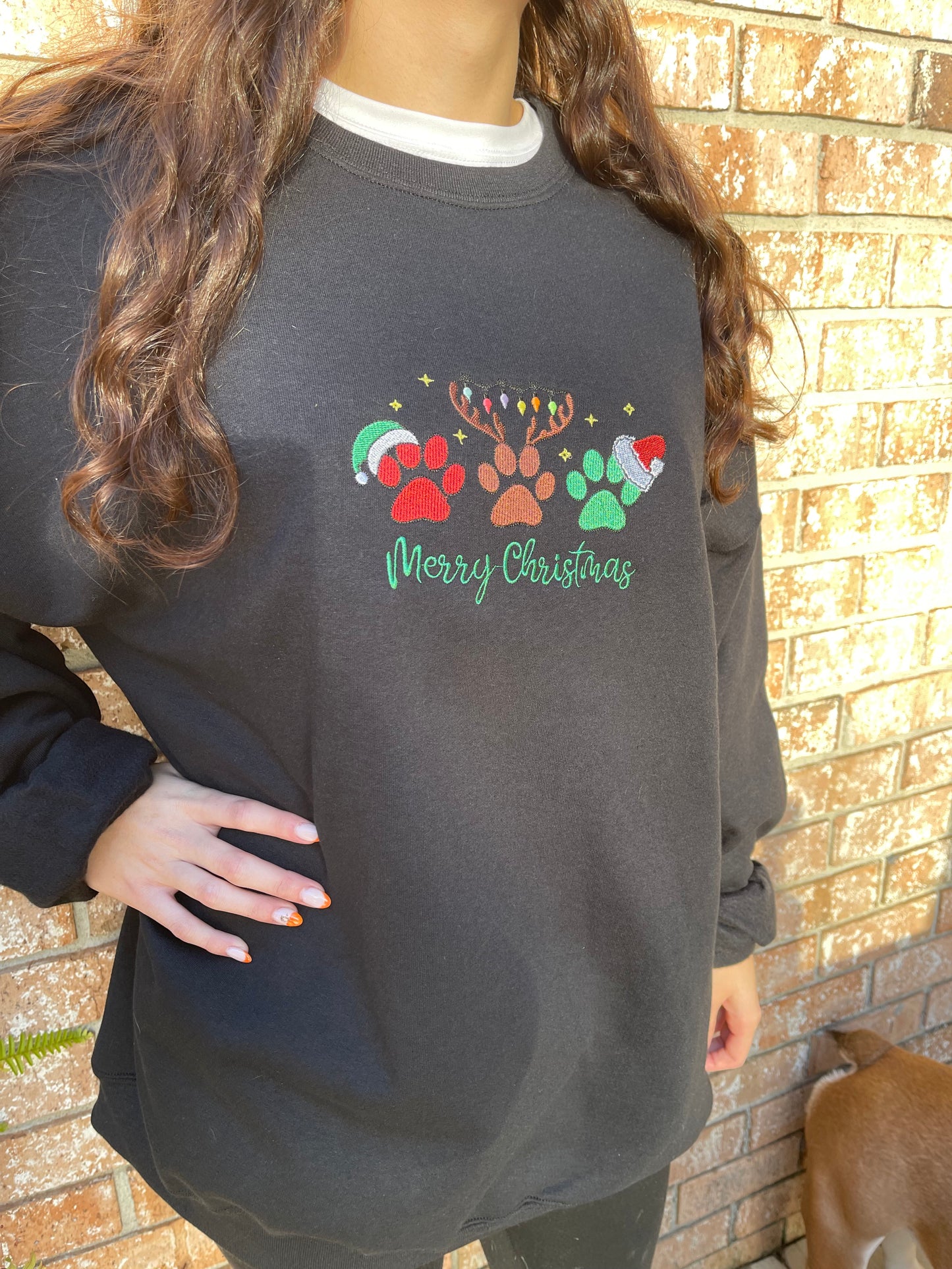 Christmas Paws Glow in Dark Crewneck