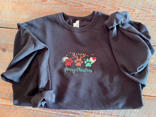 Christmas Paws Glow in Dark Crewneck