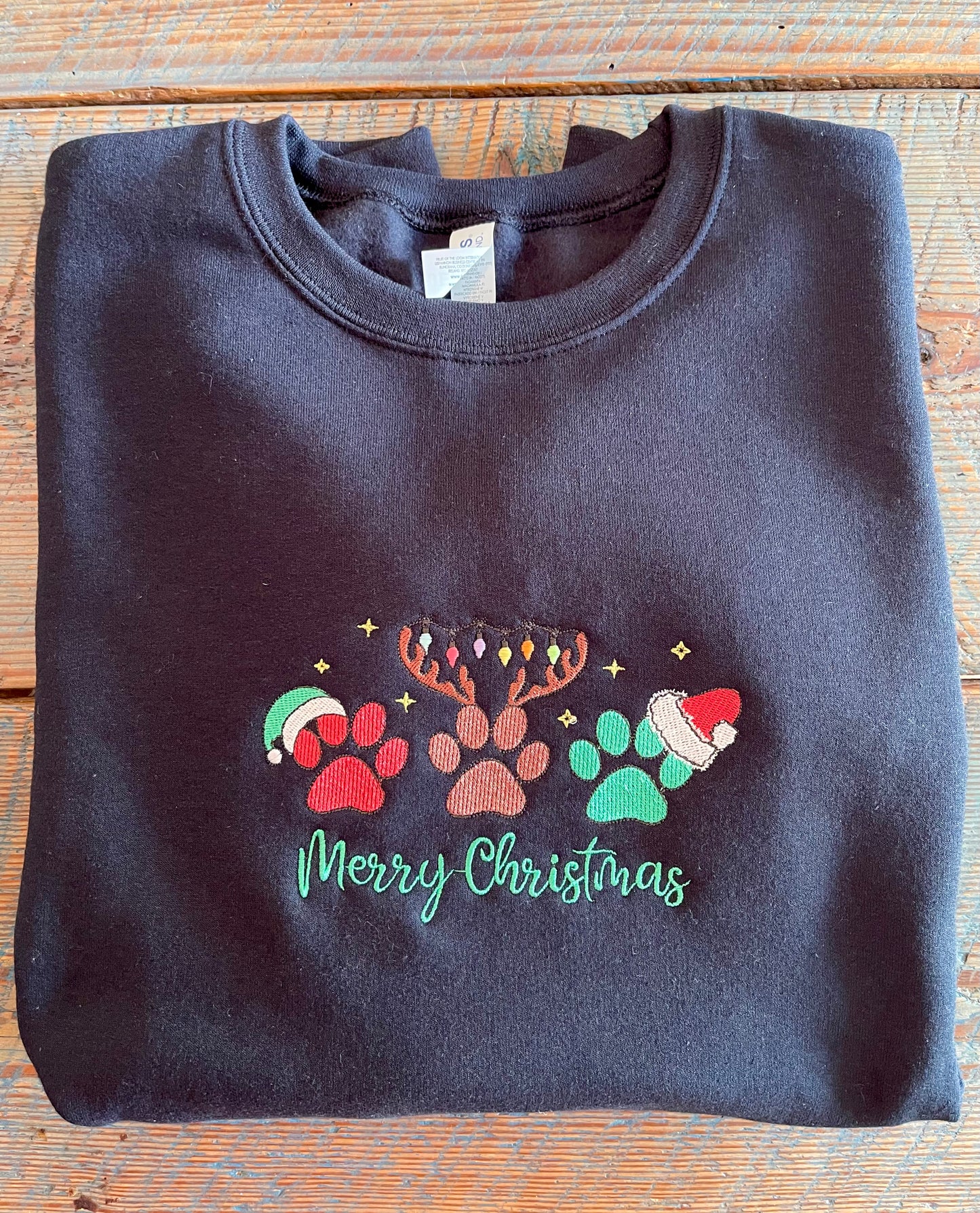 Christmas Paws Glow in Dark Crewneck