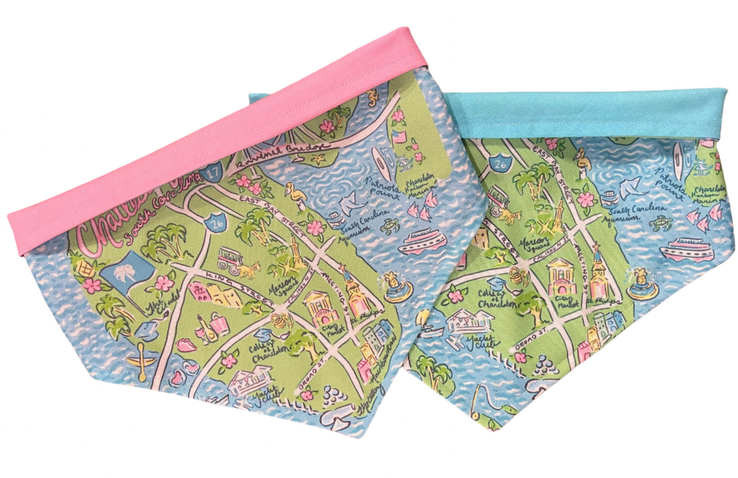 Dog Bandana - Charleston Watercolor Map