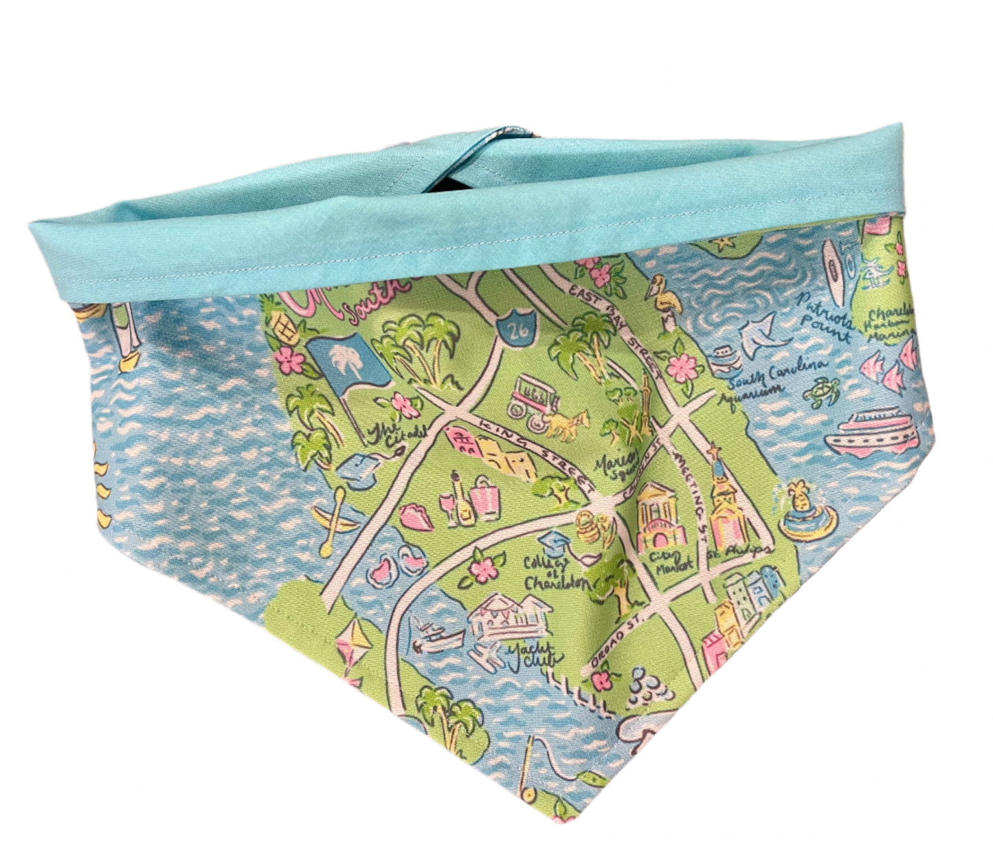 Dog Bandana - Charleston Watercolor Map