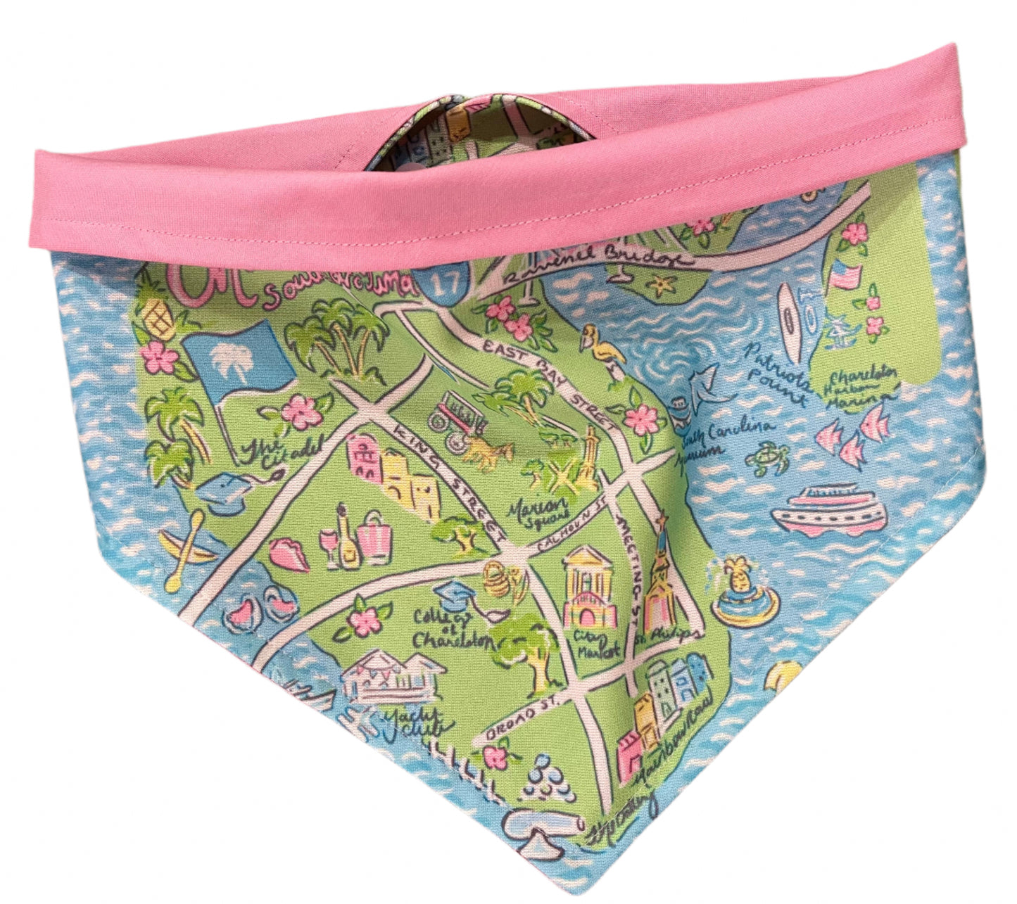 Dog Bandana - Charleston Watercolor Map