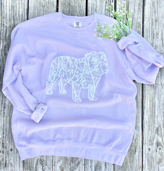Lace Bulldog Crewneck (Orchid)