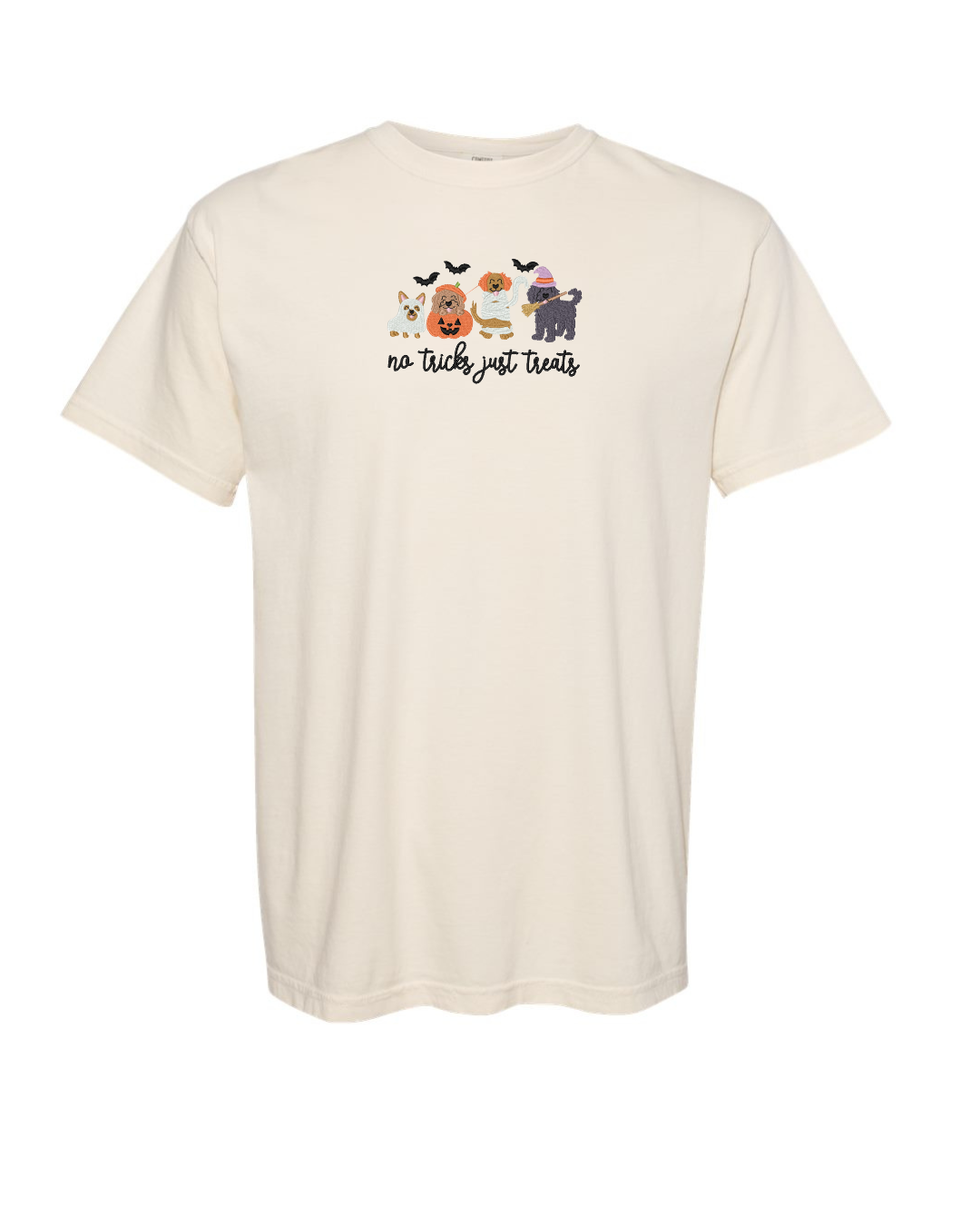 No Tricks Just Treats Embroidered T-Shirt