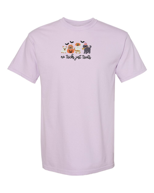 No Tricks Just Treats Embroidered T-Shirt