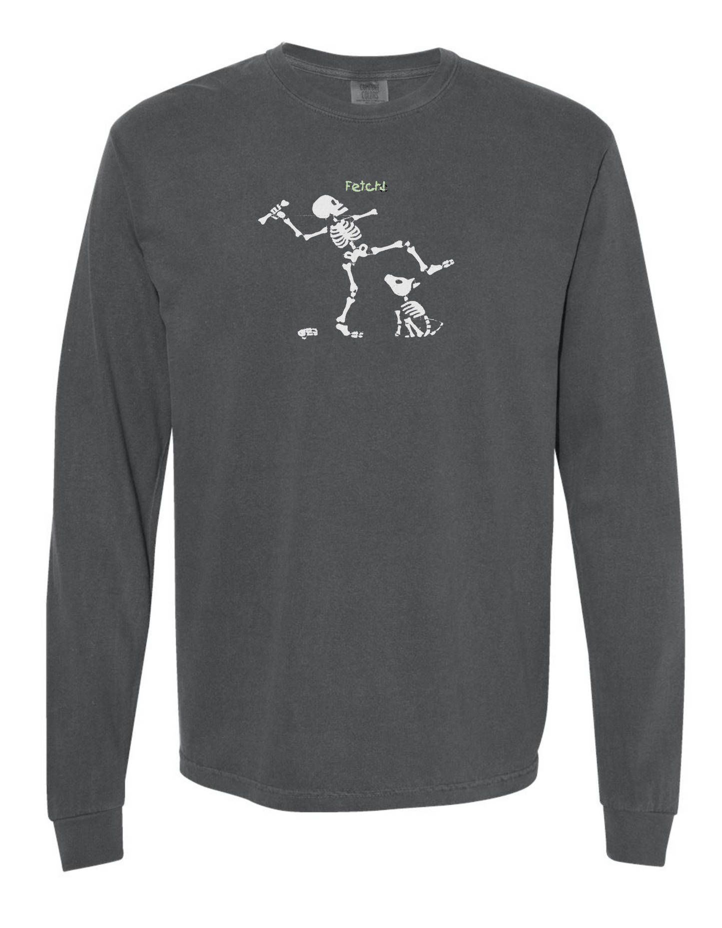 GLOW IN THE DARK - Skeleton Playing Fetch- LONG SLEEVE
