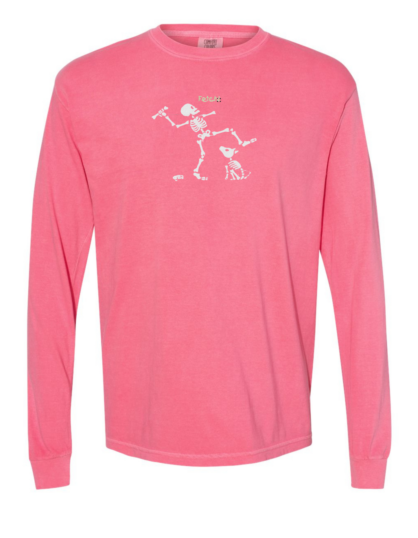 GLOW IN THE DARK - Skeleton Playing Fetch- LONG SLEEVE